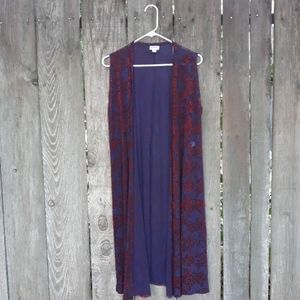Lularoe sleeveless kimono medium